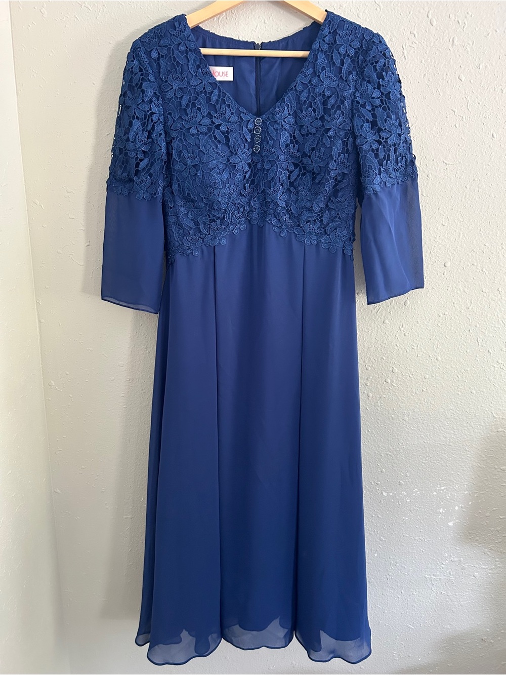 JJ’s House Mother of the Bride Formal Wedding Blue Lace Gown Dress